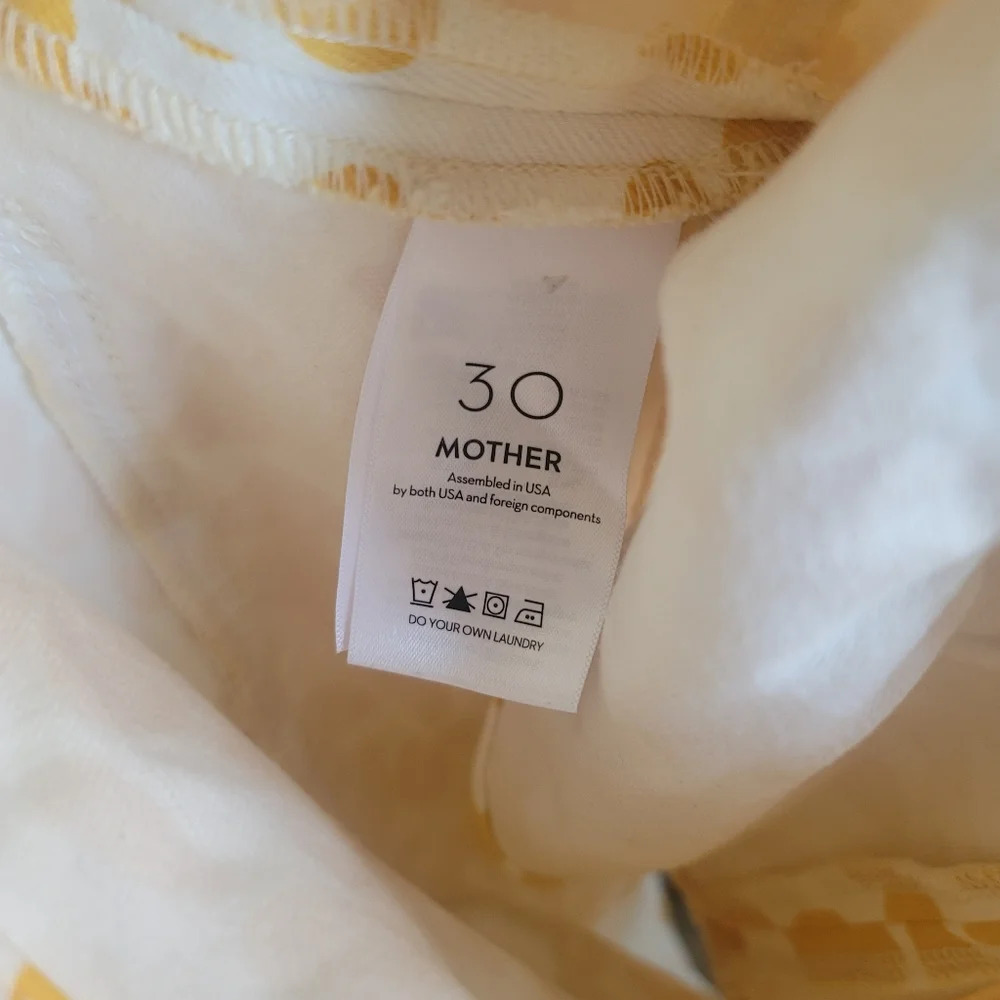MOTHER, The Ruffle Leopard Mini Skirt, Yellow and White, Size 30 - Picture 15 of 16